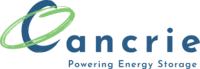 Ancrie logo: blue 'ancrie' wordmark with a green circular swoosh and the tagline 'Powering Energy Storage'.