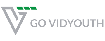Go VidYouth logo with a gray geometric GV symbol and green diagonal bars to the left of the text GO VIDYOUTH.