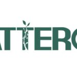 ATTERO logo with a leafy vine growing from the T and a recycling symbol inside the O, in teal colors for a sustainability brand touch.