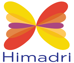 Himadri logo: a multicolored butterfly icon with overlapping yellow, red, orange, and pink wings and blue text below.
