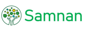 Samman logo: circular tree icon with multicolored leaves next to the green word 'Samman'.